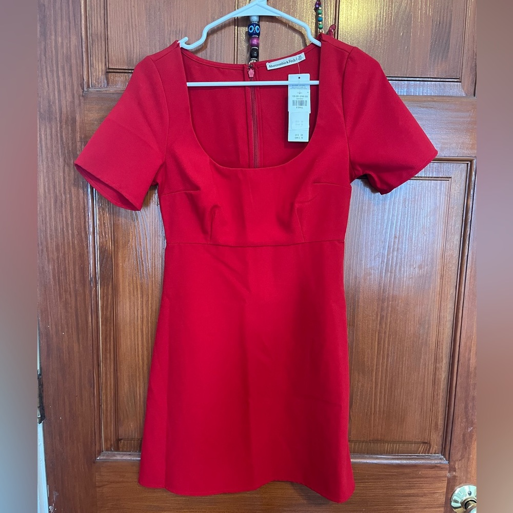 NWT Abercrombie & Fitch Red Boatneck mini dress